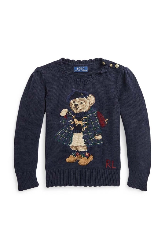 fekete Polo Ralph Lauren gyerek pamut pulóver Lány