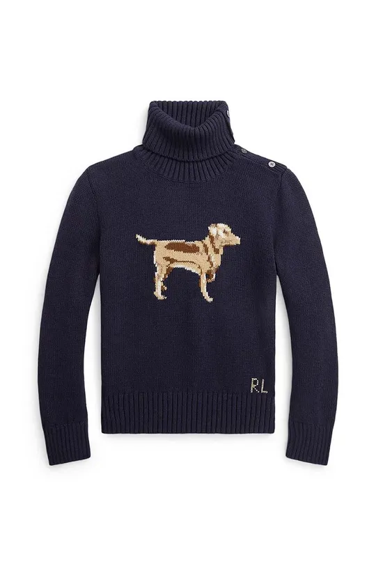 Polo Ralph Lauren sweter bawełniany dziecięcy granatowy