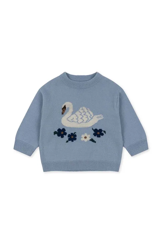 Konges Sløjd sweter wełniany dziecięcy niebieski