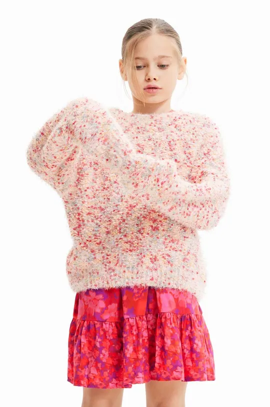 šarena Dječji pulover s postotkom vune Desigual Za djevojčice