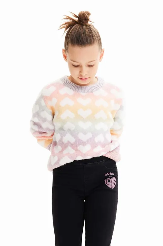 többszínű Desigual gyerek pulóver Lány