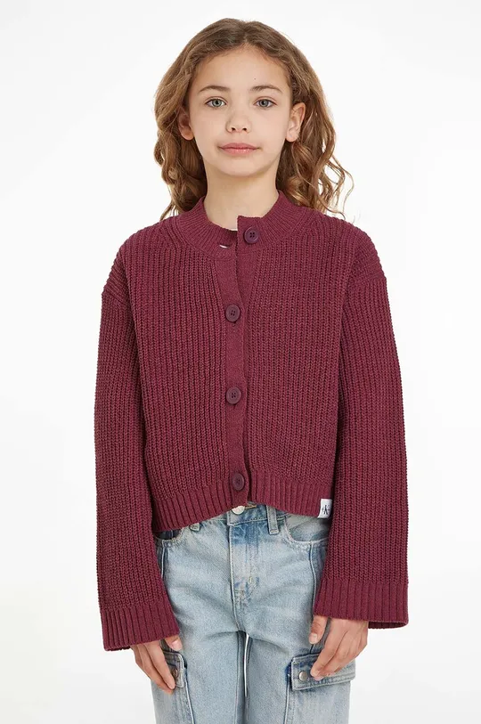 burgundia Calvin Klein Jeans gyerek kardigán Lány