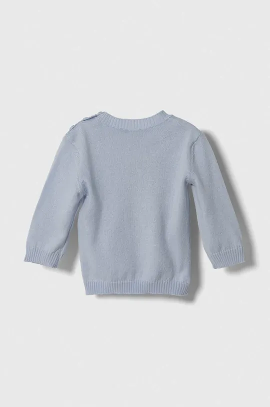 Bombažni pulover za dojenčke United Colors of Benetton modra