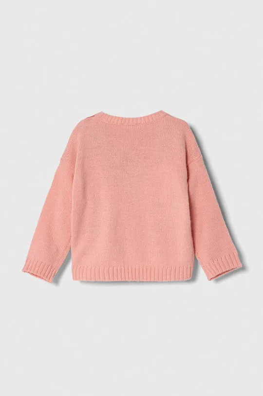 Detský sveter s prímesou vlny United Colors of Benetton ružová