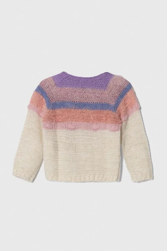 Detský sveter s prímesou vlny United Colors of Benetton béžová