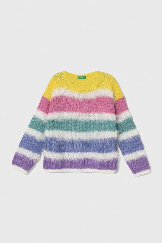 viacfarebná Detský sveter s prímesou vlny United Colors of Benetton Dievčenský