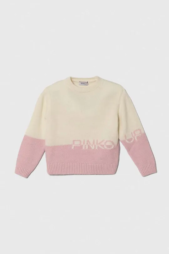 roza Otroški volneni pulover Pinko Up Dekliški