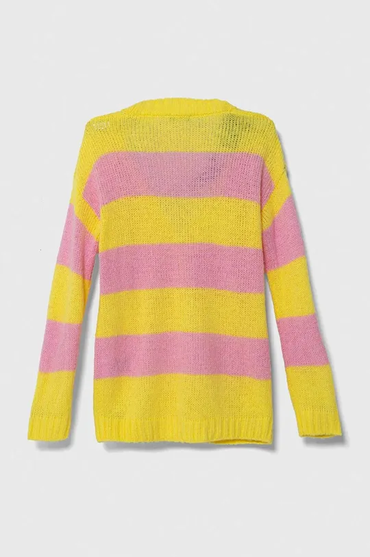 Παιδικό πουλόβερ από μείγμα μαλλιού United Colors of Benetton κίτρινο