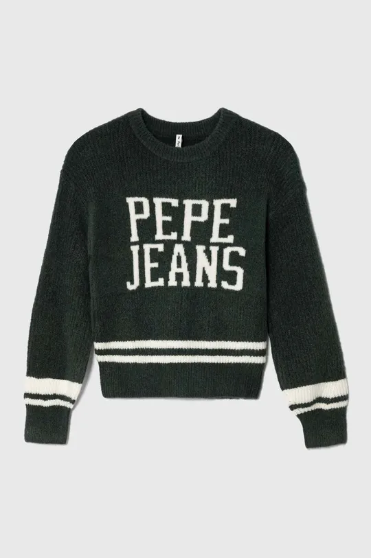 зелений Дитячий светр з домішкою вовни Pepe Jeans Для дівчаток