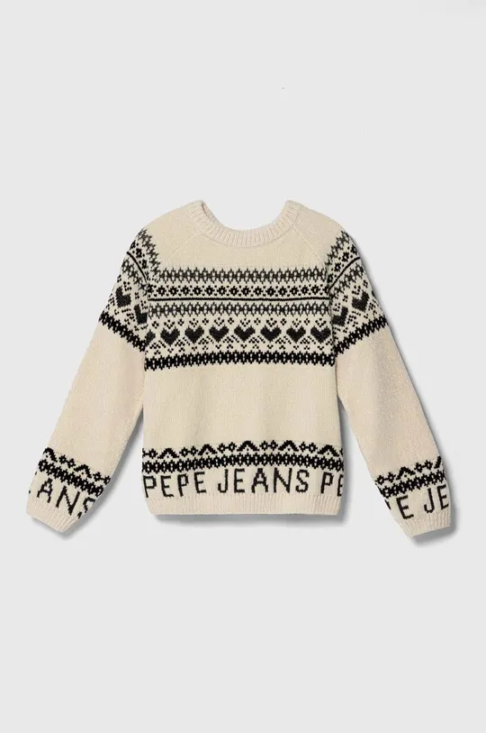 beżowy Pepe Jeans sweter dziecięcy Dziewczęcy