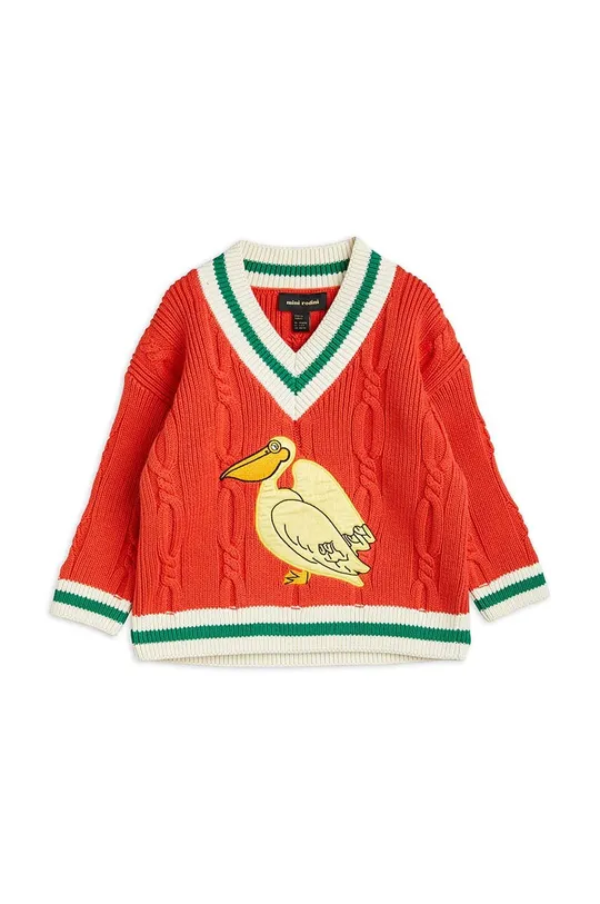 Detský bavlnený sveter Mini Rodini červená