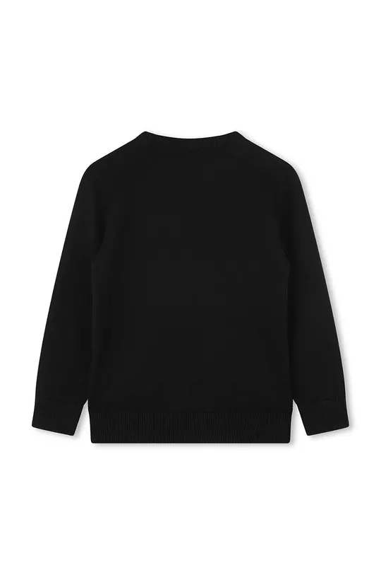 Παιδικό βαμβακερό πουλόβερ BOSS μαύρο