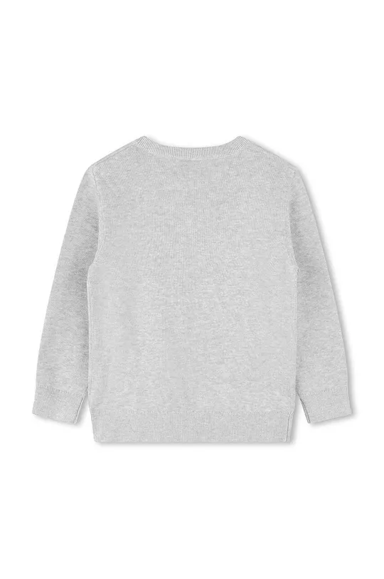 Дитячий бавовняний светр BOSS сірий