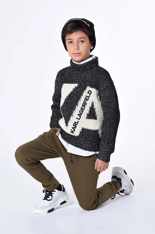 γκρί Παιδικό πουλόβερ από μείγμα μαλλιού Karl Lagerfeld Παιδικά
