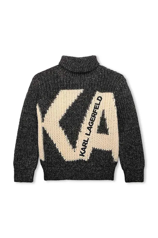 Παιδικό πουλόβερ από μείγμα μαλλιού Karl Lagerfeld γκρί