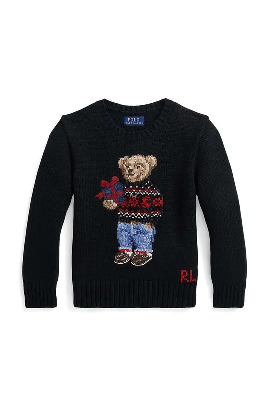 чорний Дитячий бавовняний светр Polo Ralph Lauren Для хлопчиків