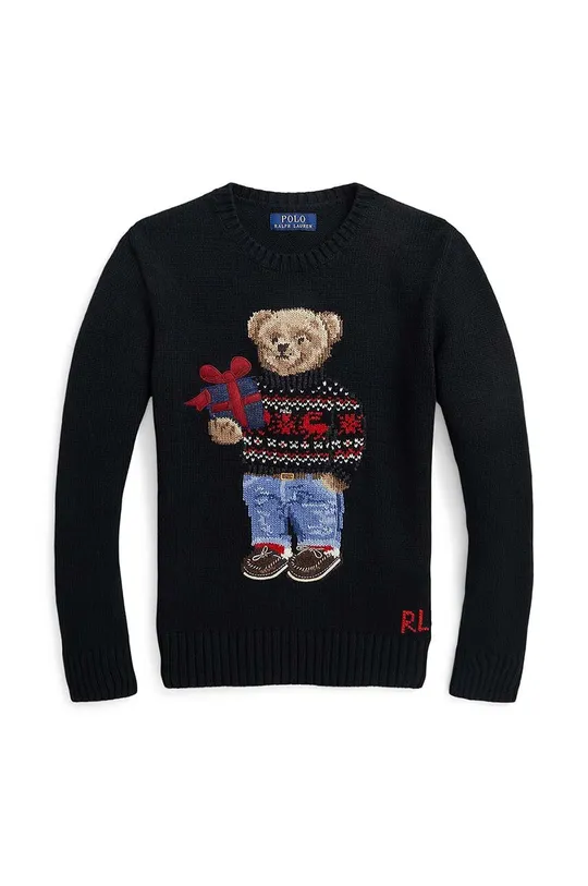 Παιδικό βαμβακερό πουλόβερ Polo Ralph Lauren μαύρο