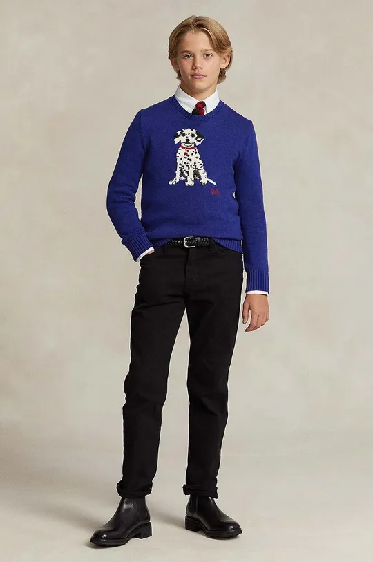 modra Otroški bombažen pulover Polo Ralph Lauren
