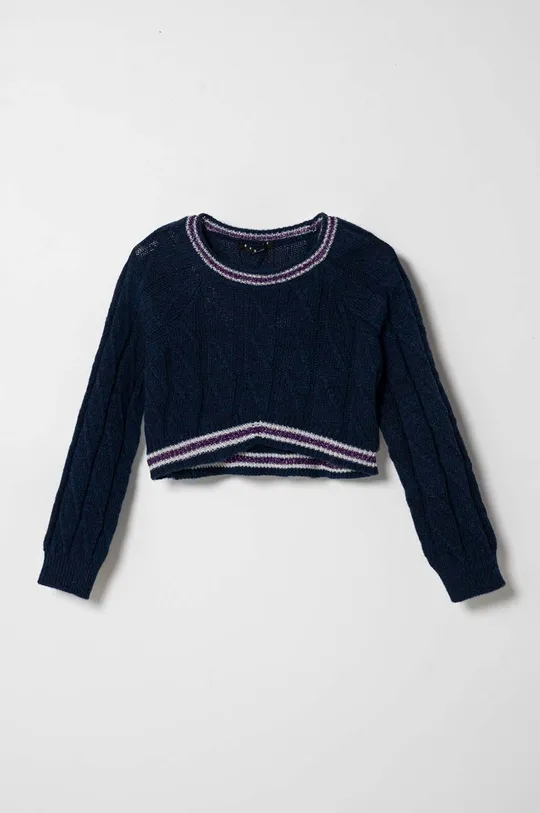 kék Sisley gyerek gyapjúkeverékből készült pulóver Gyerek