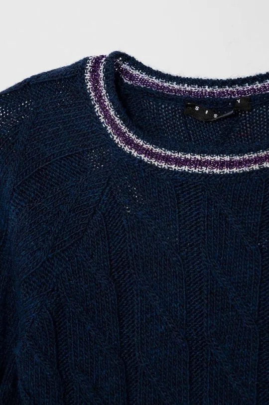 Sisley sweter z domieszką wełny dziecięcy 70 % Akryl, 23 % Wełna, 5 % Wiskoza, 1 % Poliamid, 1 % Włókno metaliczne