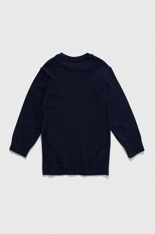 Παιδικό πουλόβερ από μείγμα μαλλιού Lacoste σκούρο μπλε