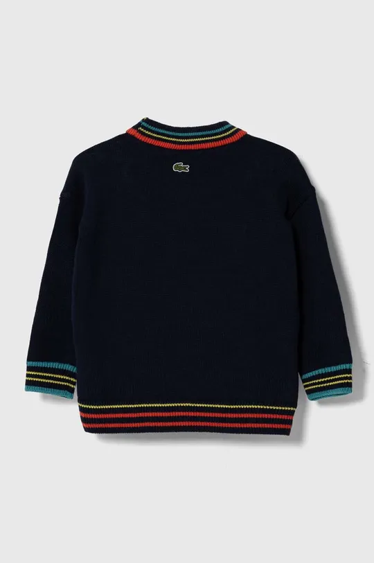 Detský sveter s prímesou vlny Lacoste tmavomodrá