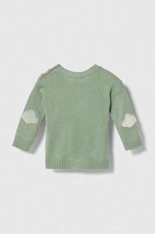 Otroški pulover z mešanico volne United Colors of Benetton zelena