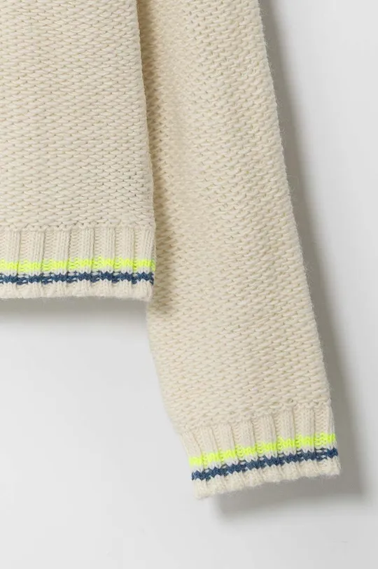 United Colors of Benetton gyerek gyapjúkeverékből készült pulóver bézs