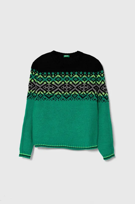zielony United Colors of Benetton sweter z domieszką wełny dziecięcy Dziecięcy