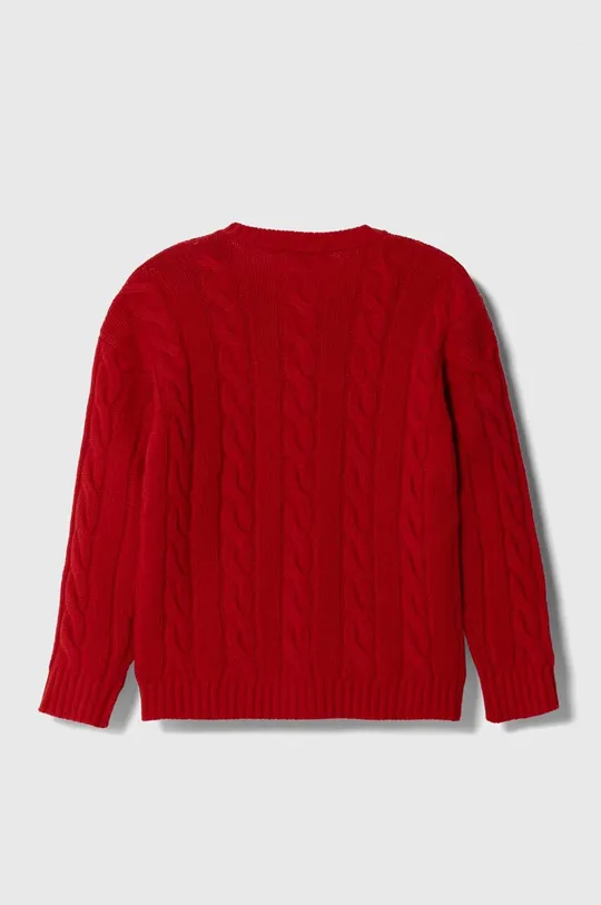 Παιδικό μάλλινο πουλόβερ United Colors of Benetton κόκκινο