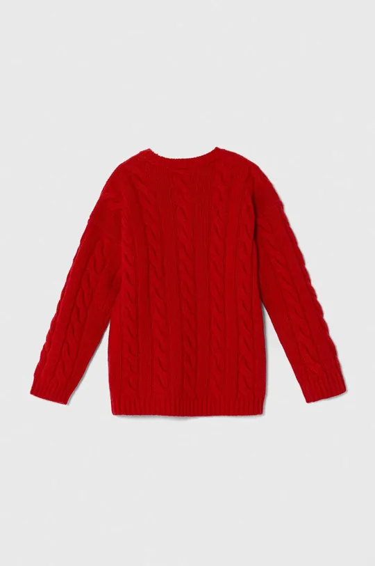 Dječji vuneni pulover United Colors of Benetton crvena