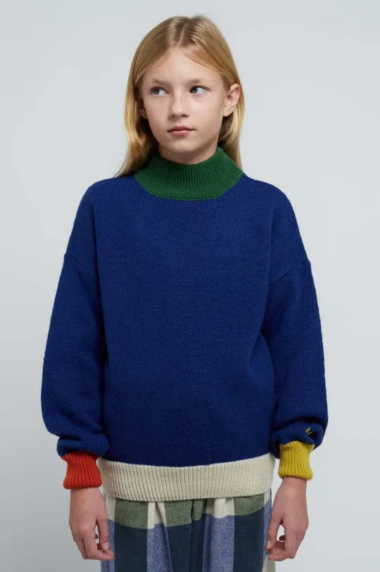modrá Detský sveter s prímesou vlny Bobo Choses Detský