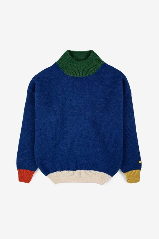 Detský sveter s prímesou vlny Bobo Choses modrá
