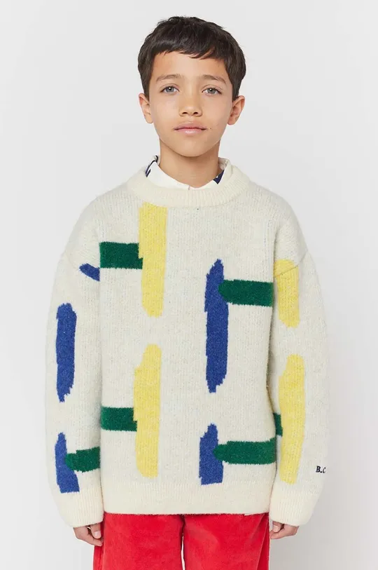 bézs Bobo Choses gyerek gyapjúkeverékből készült pulóver Gyerek
