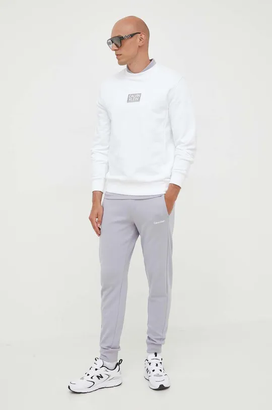 Βαμβακερή μπλούζα Calvin Klein λευκό