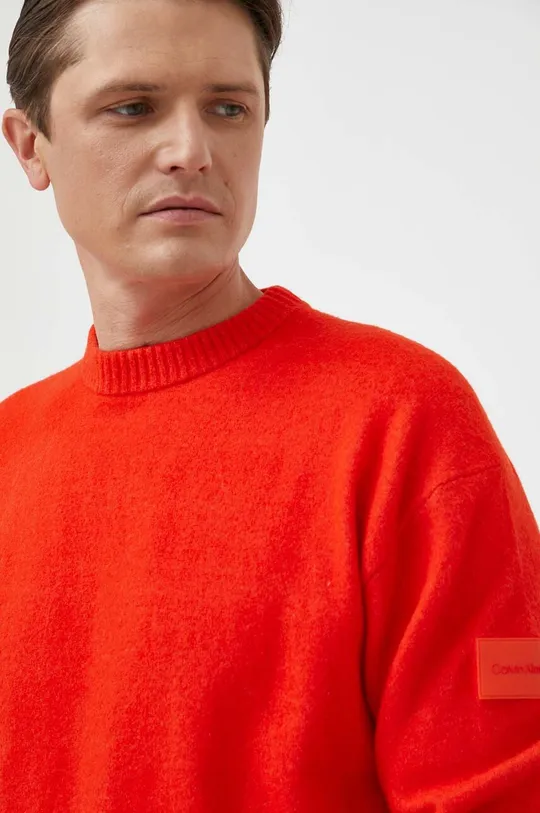κόκκινο Πουλόβερ με προσθήκη μαλλιού Calvin Klein