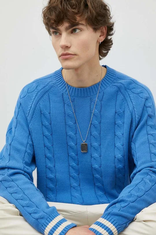 niebieski Les Deux sweter bawełniany Męski