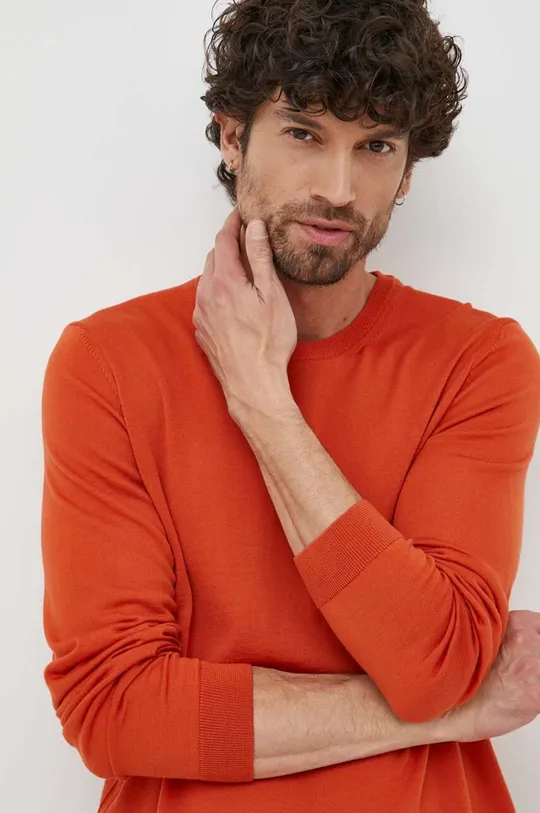 pomarańczowy BOSS sweter wełniany Męski