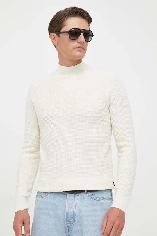 beżowy BOSS sweter wełniany Męski