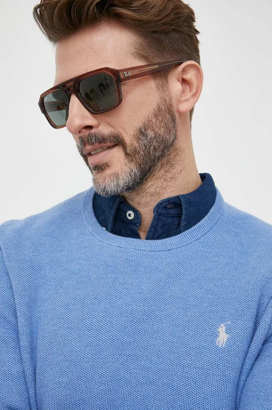 голубой Хлопковый свитер Polo Ralph Lauren