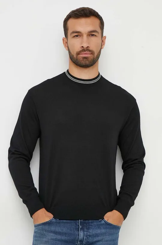fekete Emporio Armani gyapjú pulóver