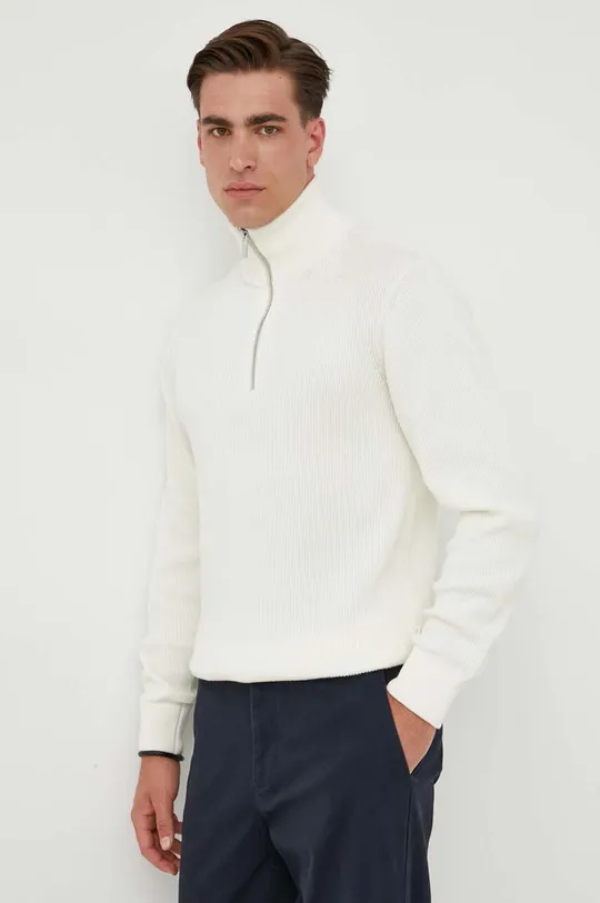 beżowy Armani Exchange sweter z domieszką wełny Męski