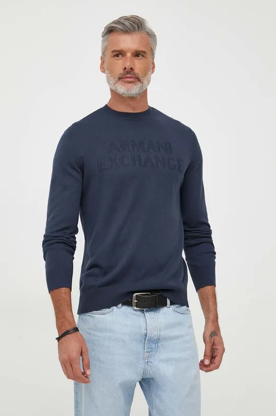 темно-синій Вовняний светр Armani Exchange Чоловічий