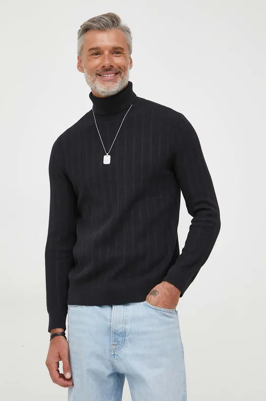 Armani Exchange sweter bawełniany czarny