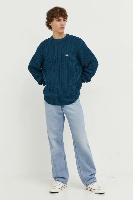 Pamučni pulover Dickies mornarsko plava