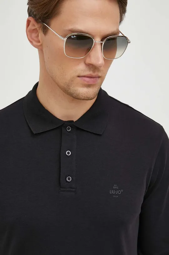 μαύρο Βαμβακερή μπλούζα με μακριά μανίκια Liu Jo Ανδρικά