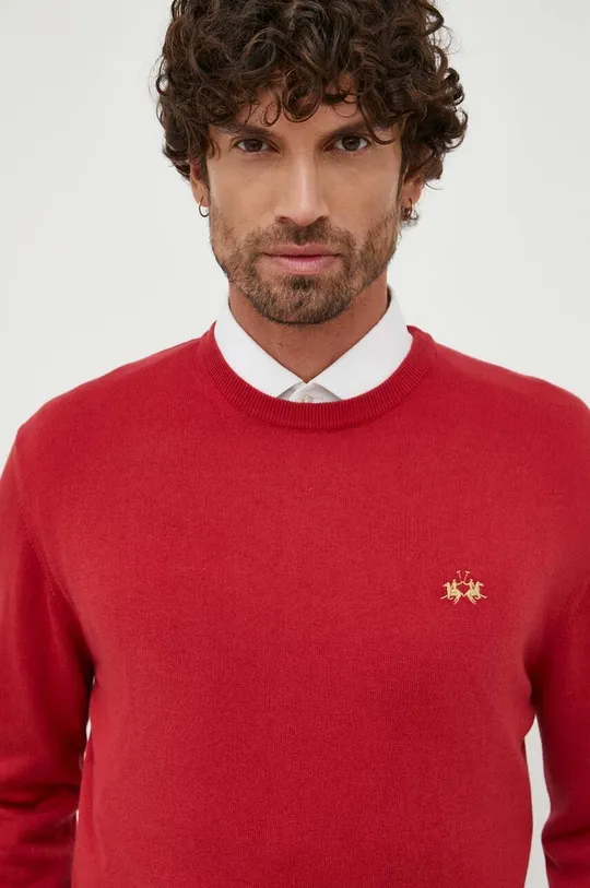 piros La Martina gyapjúkeverék pulóver
