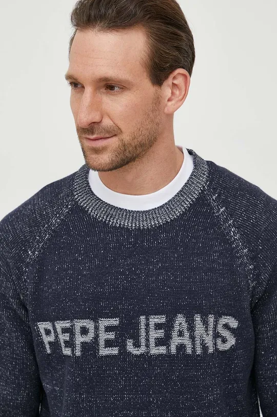 granatowy Pepe Jeans sweter bawełniany Stepney Męski