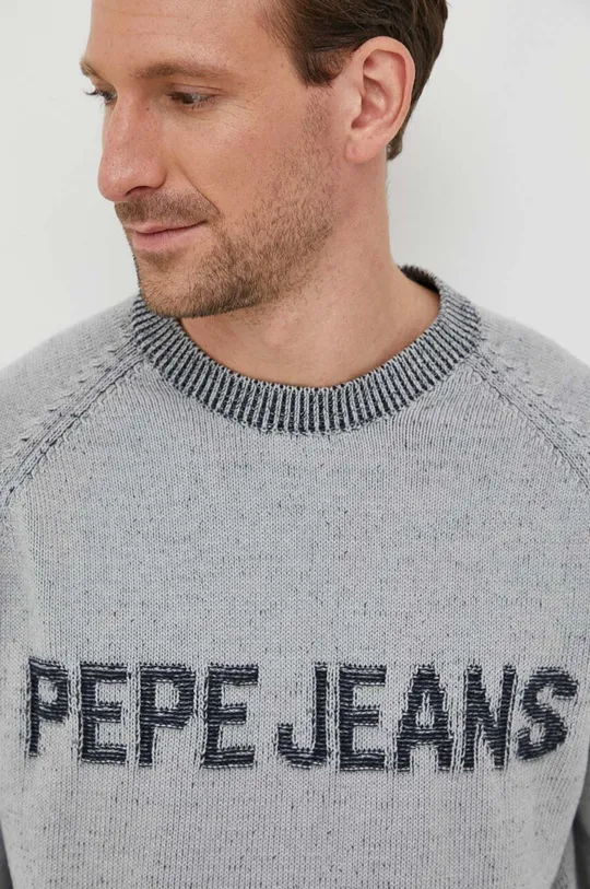 szary Pepe Jeans sweter bawełniany