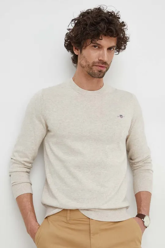 beige Gant maglione in cotone Uomo